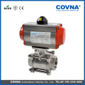 Ball stainless steel valve supplier pneumatic actuator with 3 PC Stainless steel Ball valve